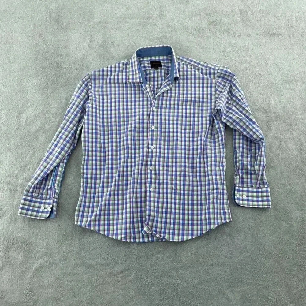 Linea Uomo Shirt Long Sleeve Button Down Mens 2XL Colorful 3922